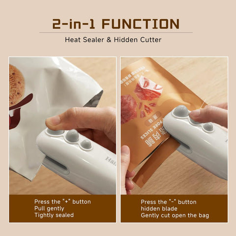 Hän Babos sealer magnetically attached to a fridge for easy access