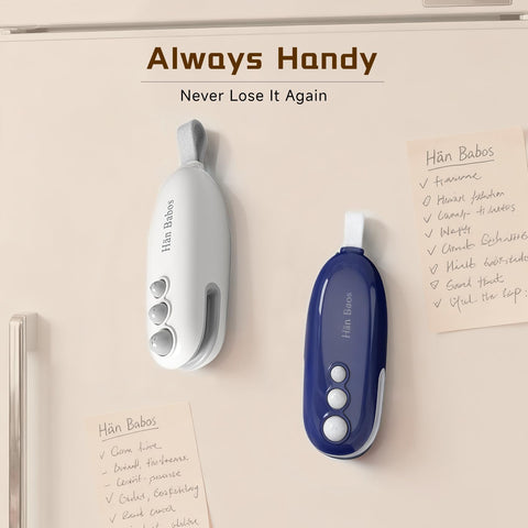 Hän Babos mini sealer mounted on refrigerator for quick reach