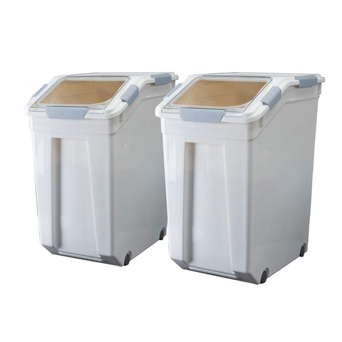 HANAMYA 33L rice storage container with measuring cup for organized staples