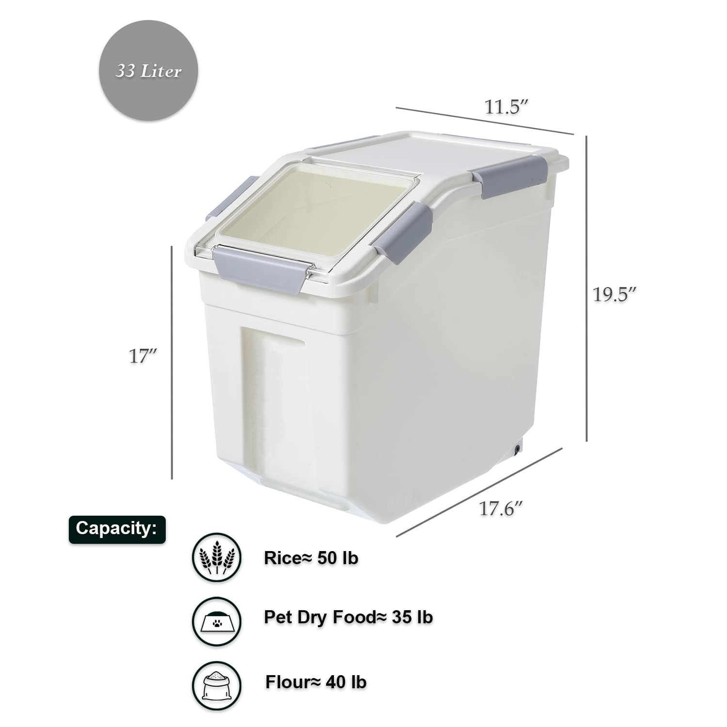 BPA-free PP material ensures safe, durable dry storage
