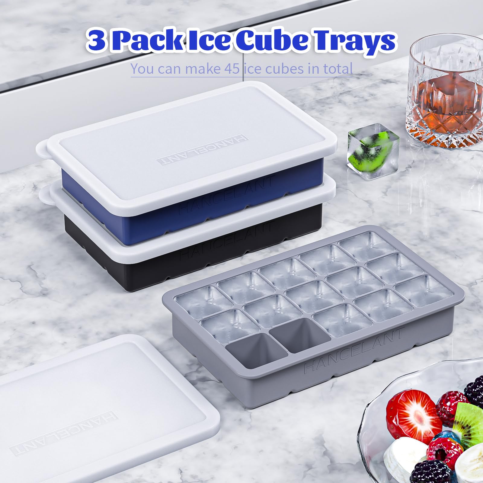 HANCELANT 1.3-inch ice cubes for portions and beverages