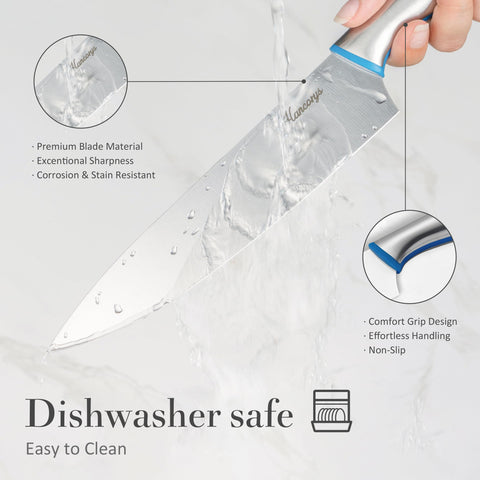 Hancorys knife set blade guards emphasize safe storage and protection