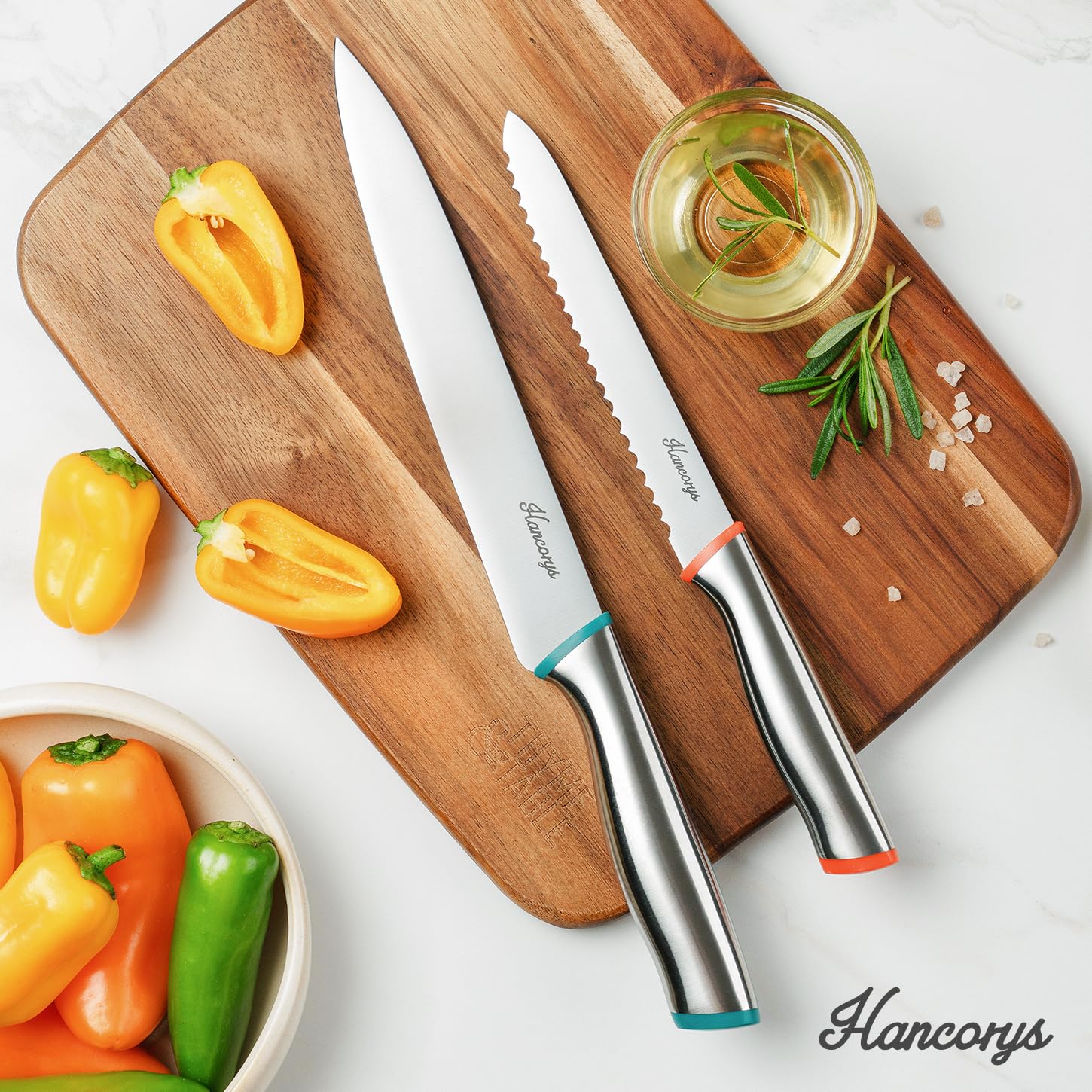 Hancorys knife set dishwasher-safe design supports easy cleanup after cooking