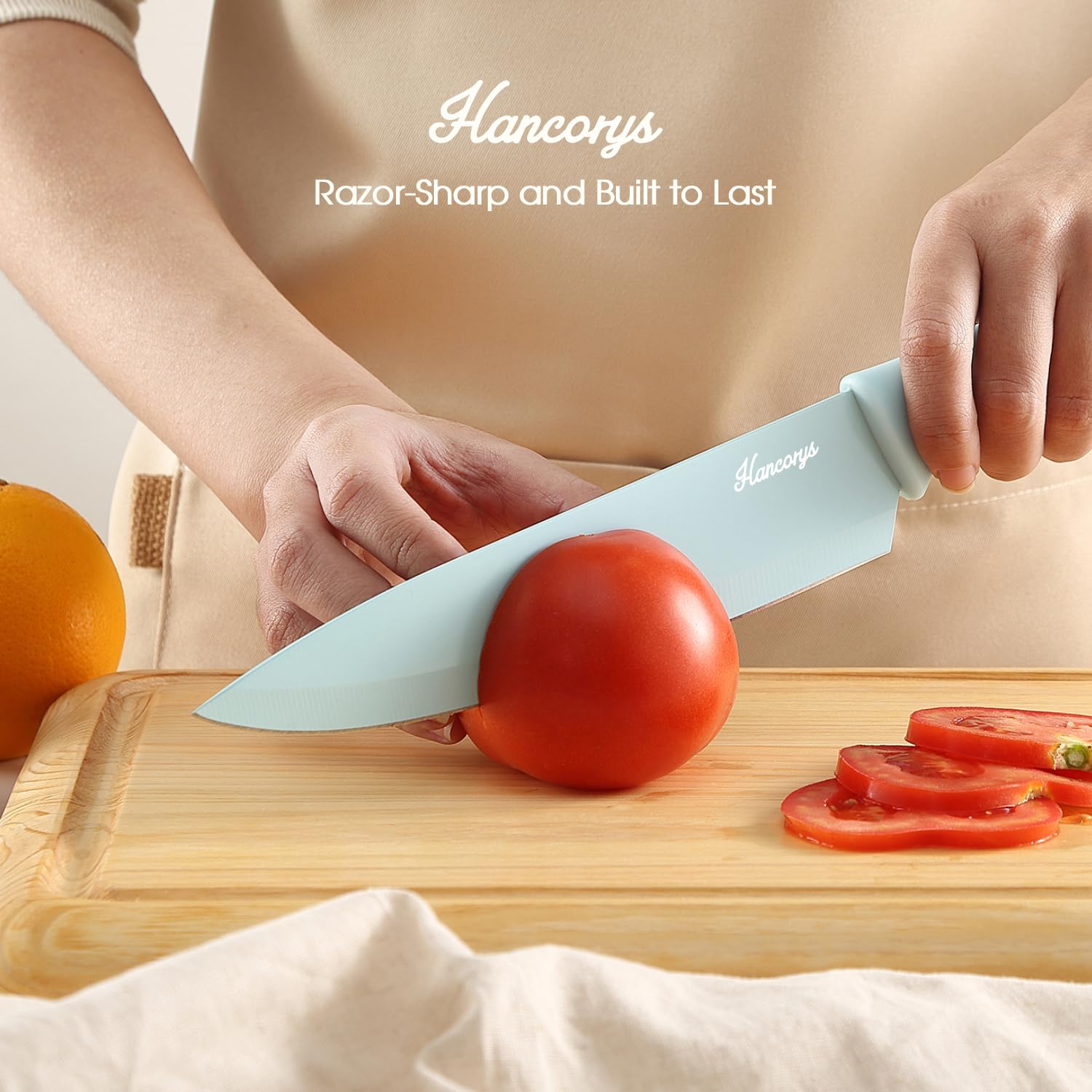 Hancorys 8inch serrated bread knife slicing crusty bread smoothly