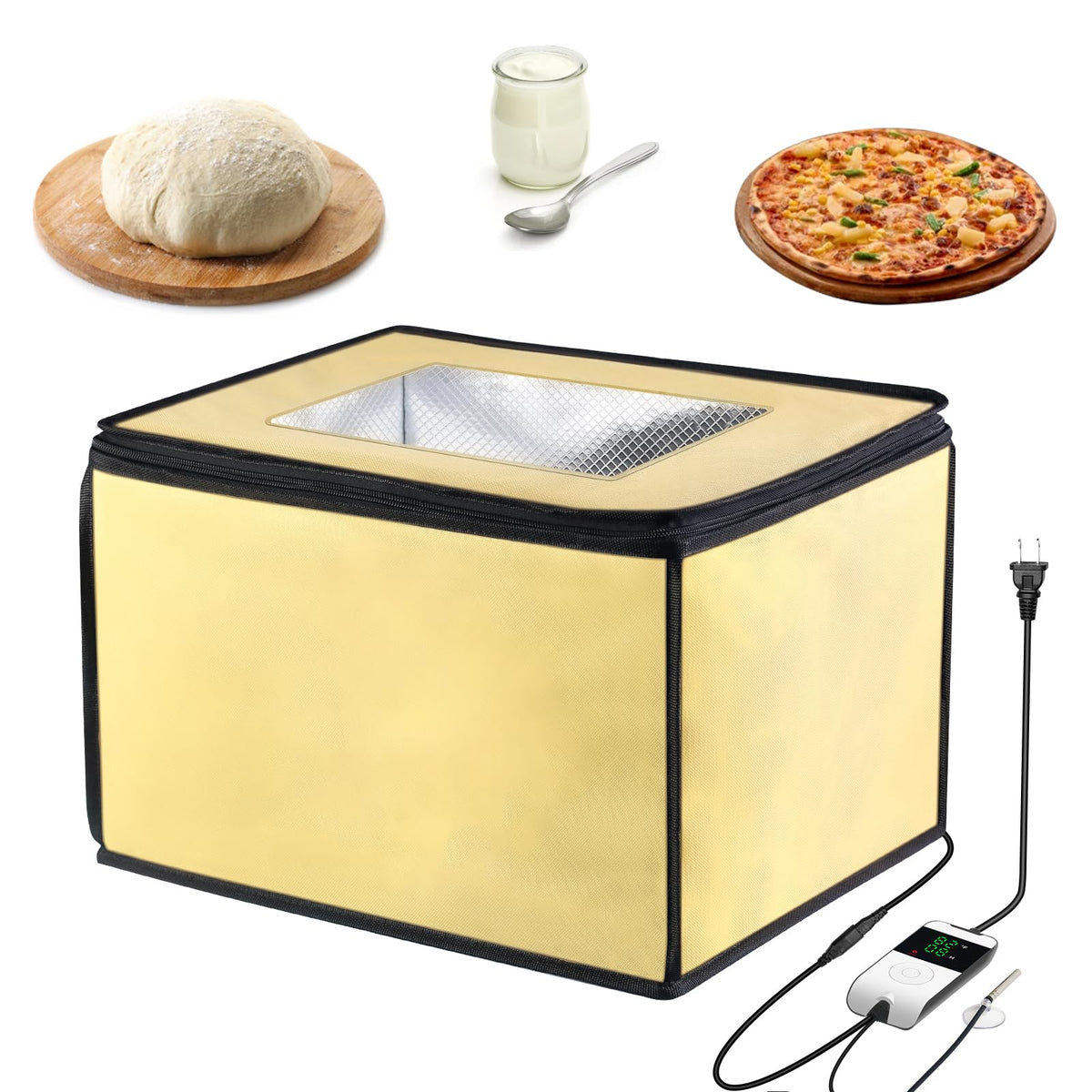 Handbanary bread-proofing-box front view demonstrating space-saving design for sourdough proofing.