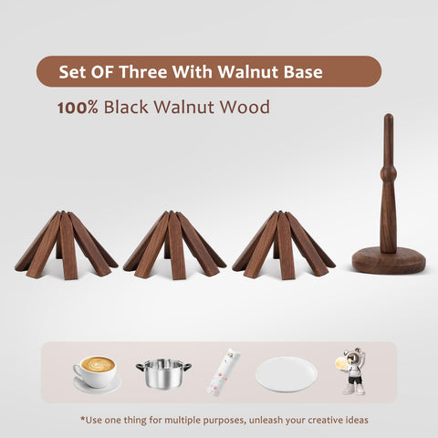Handcrafted tree-shaped trivets offer unique style and reliable heat resistance.