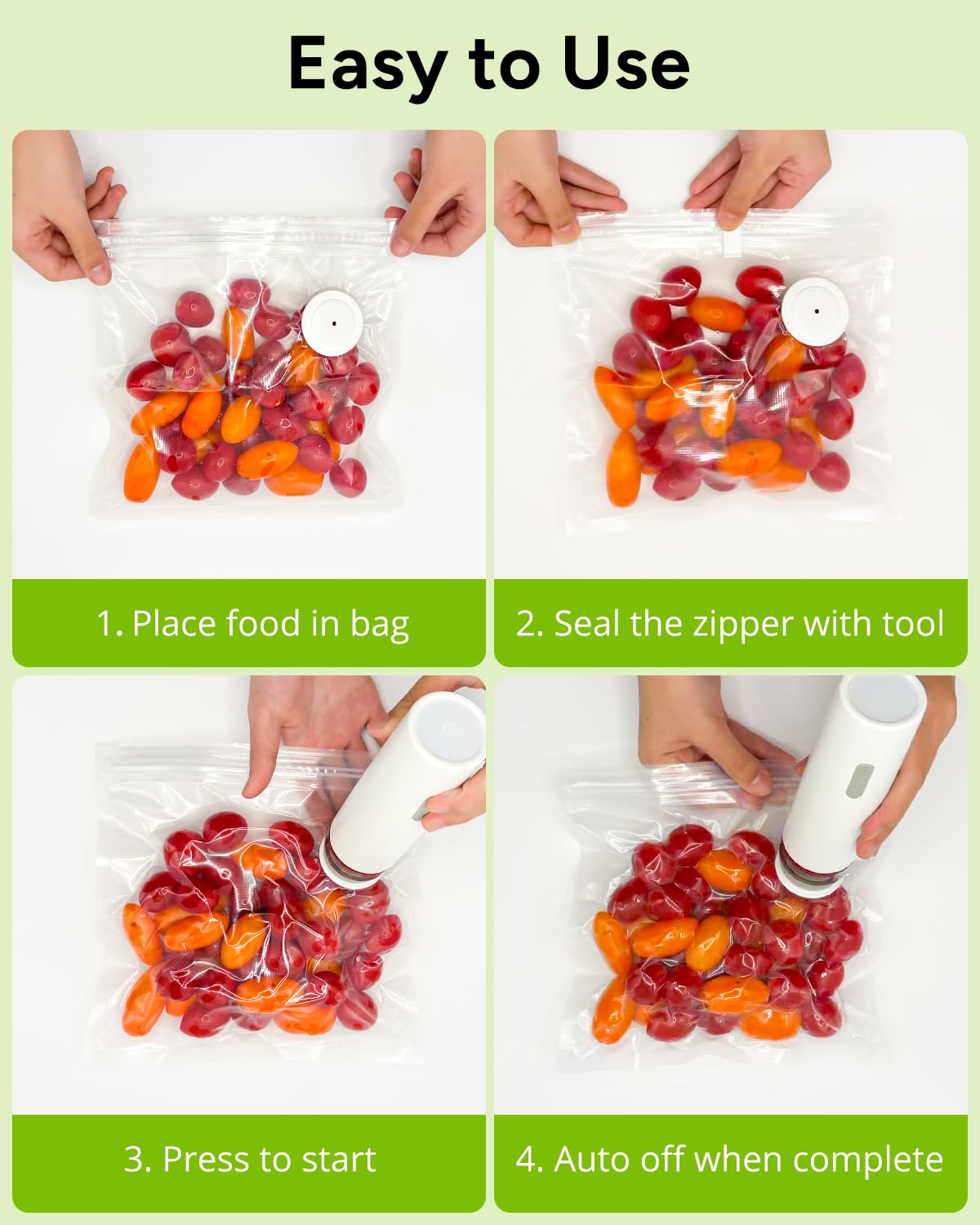 Handheld Vacuum Sealer compact design fits easily in kitchen drawers.