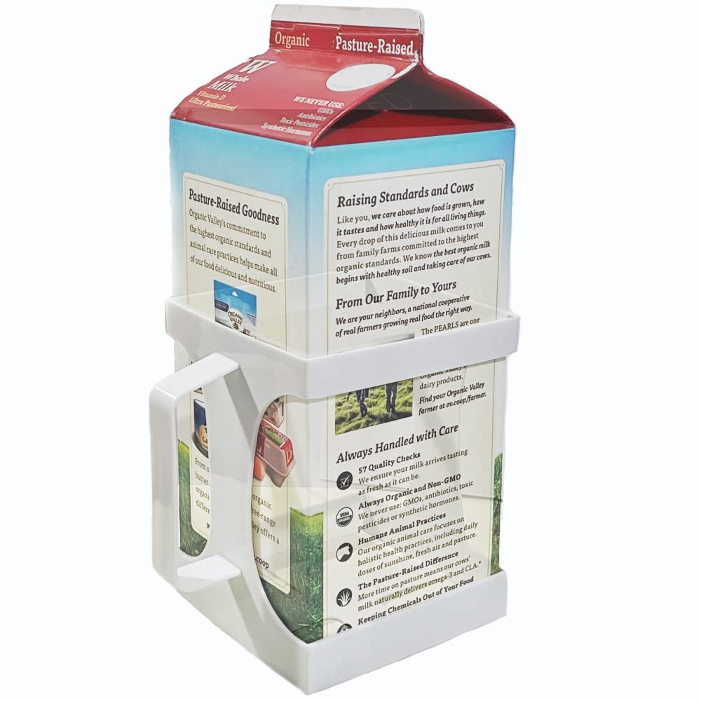 HandiHandle half-gallon holder front view highlights slim profile ideal for compact fridges.