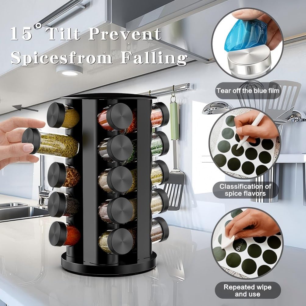 Handisen transparent jars let you see spices at a glance.