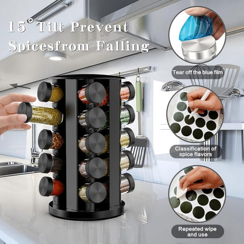 Handisen transparent jars let you see spices at a glance.