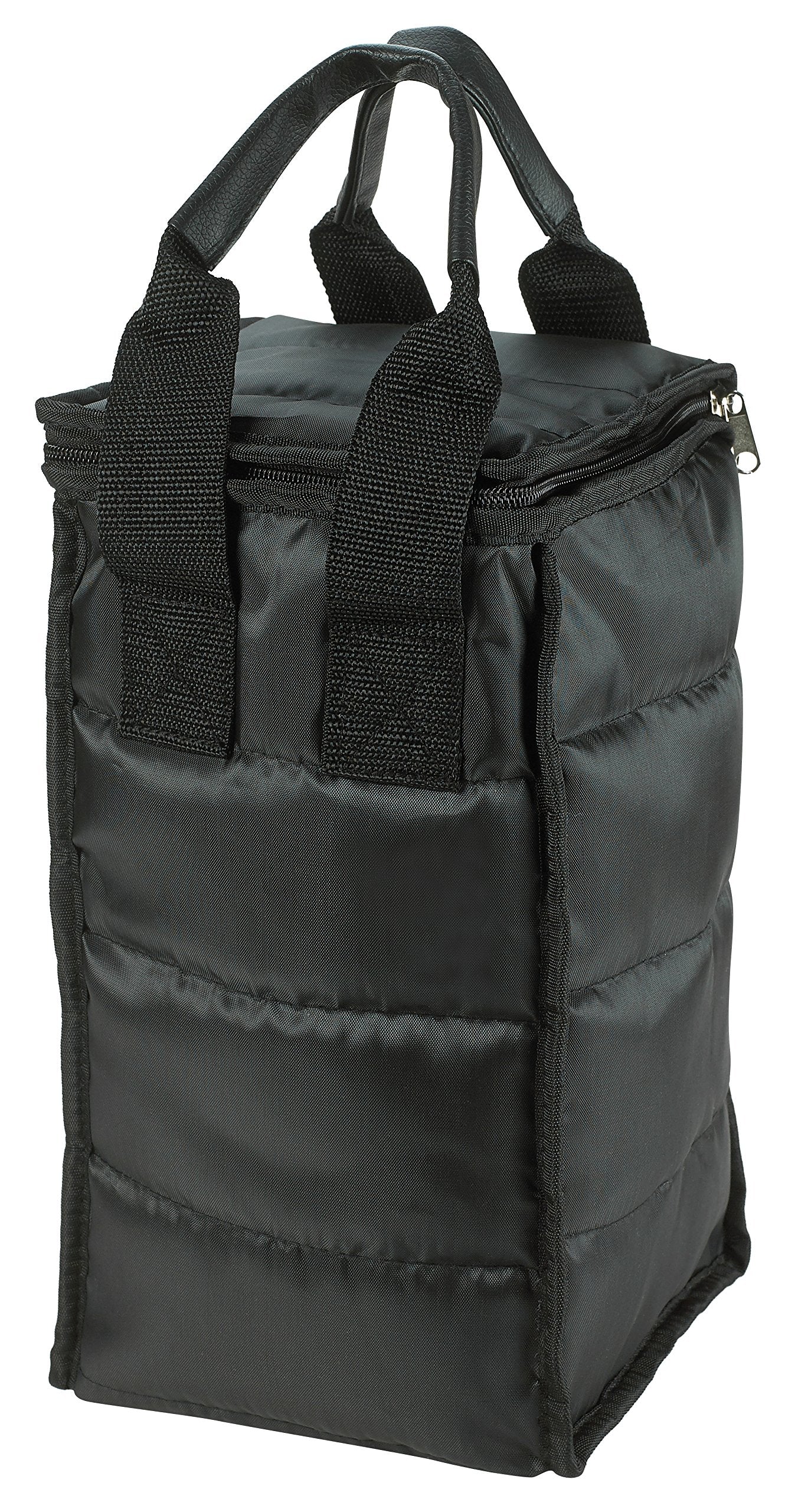 Handy Laundry wine carrier features a durable zipper closure for secure transport.