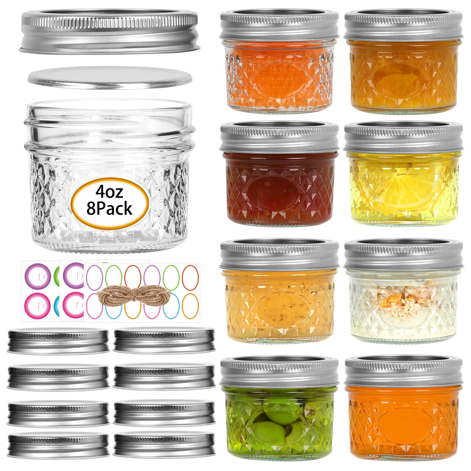 Haneye mini mason jar 4oz ideal for jams and gifts