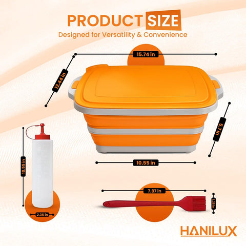 HANILUX cutting-board integrated tub ideal for on-the-spot slicing and marinating.