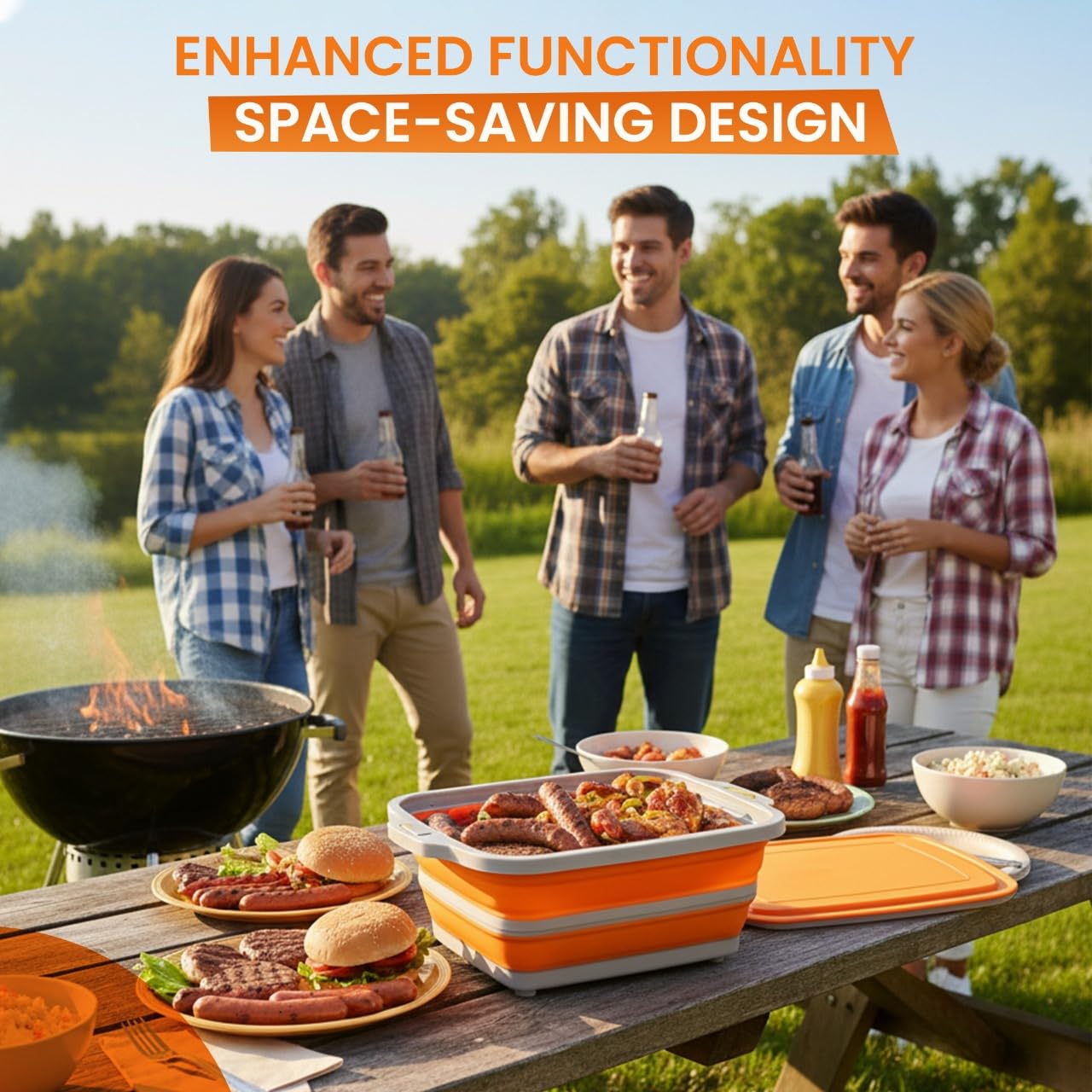 HANILUX outdoor meal-prep tub supports organized picnics and BBQs.