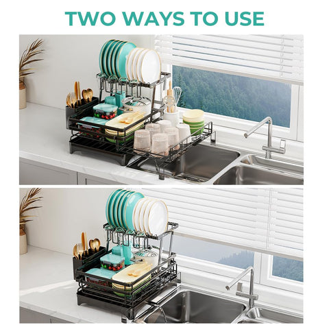 HANLE auto-draining drainboard channels water into the sink.