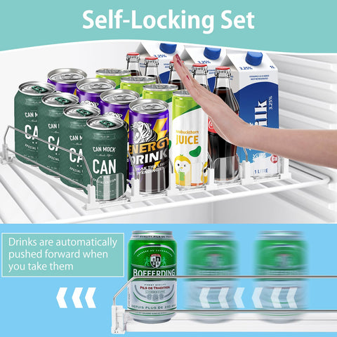 Hanmir adjustable-width fridge dispenser fits various can sizes for flexible storage.