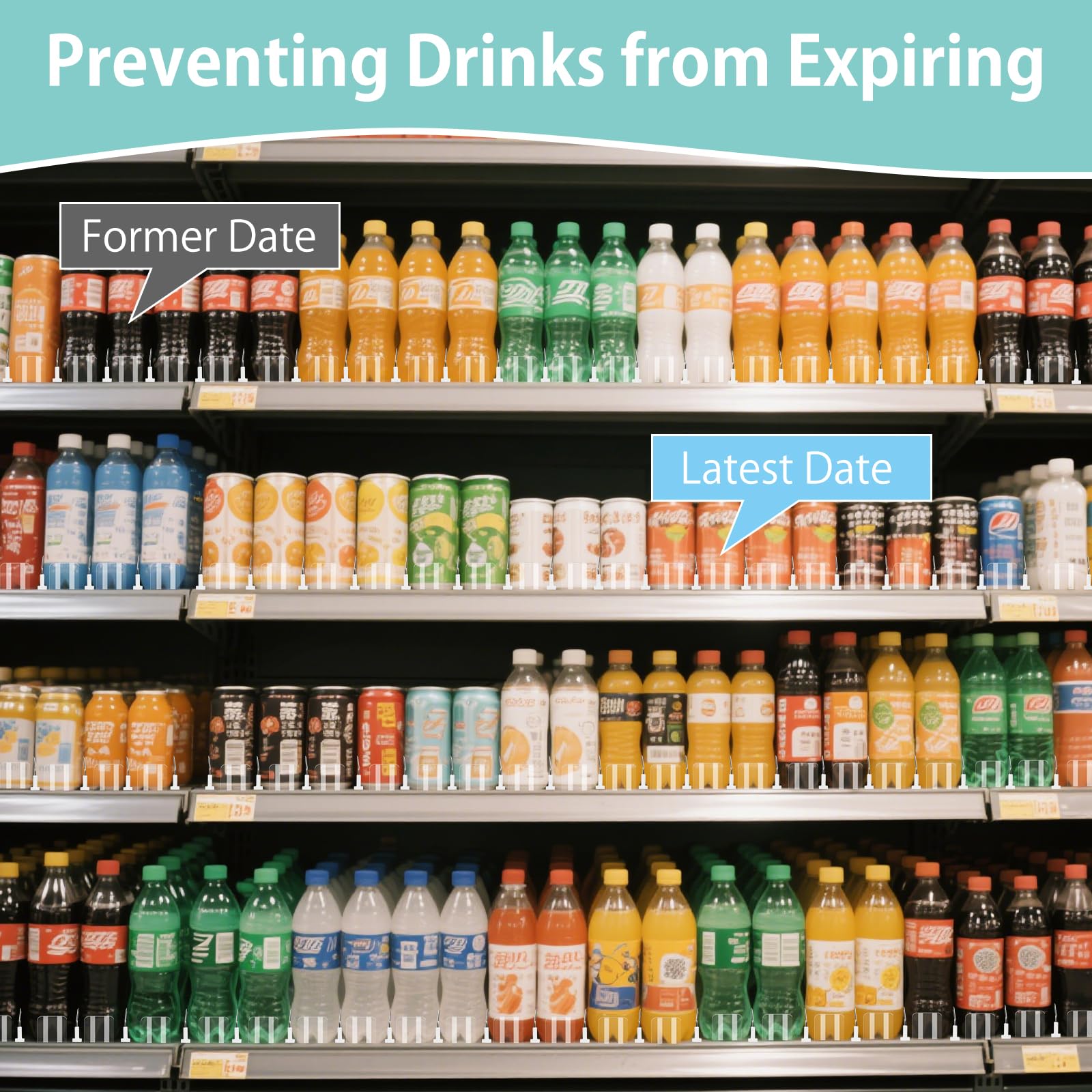 Hanmir curved push plate protects bottles from scratches and keeps cans steady.