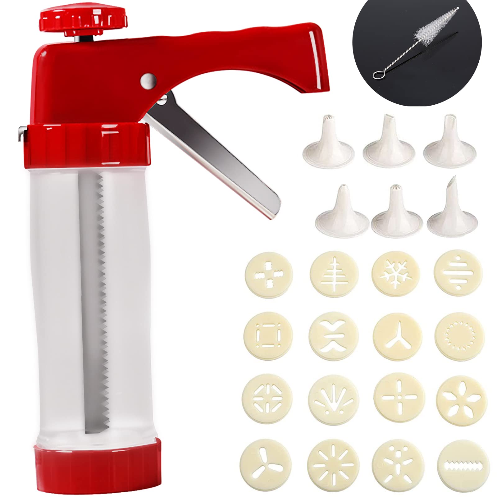 Hanmsen cookie press with 16 discs provides customizable shapes for cookies