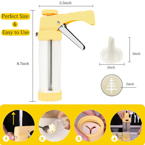 Hanmsen cookie press ergonomic handle for comfortable, precise baking