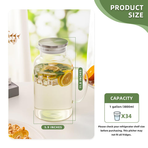 Hannadepot glass pitcher lid and spout emphasize controlled pouring.