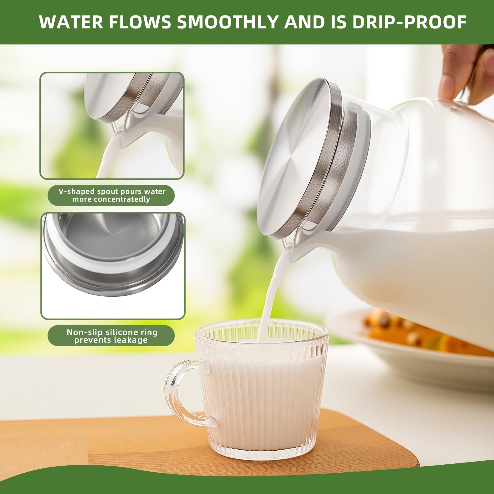 Hannadepot sturdy handle provides comfortable grip for easy pouring.