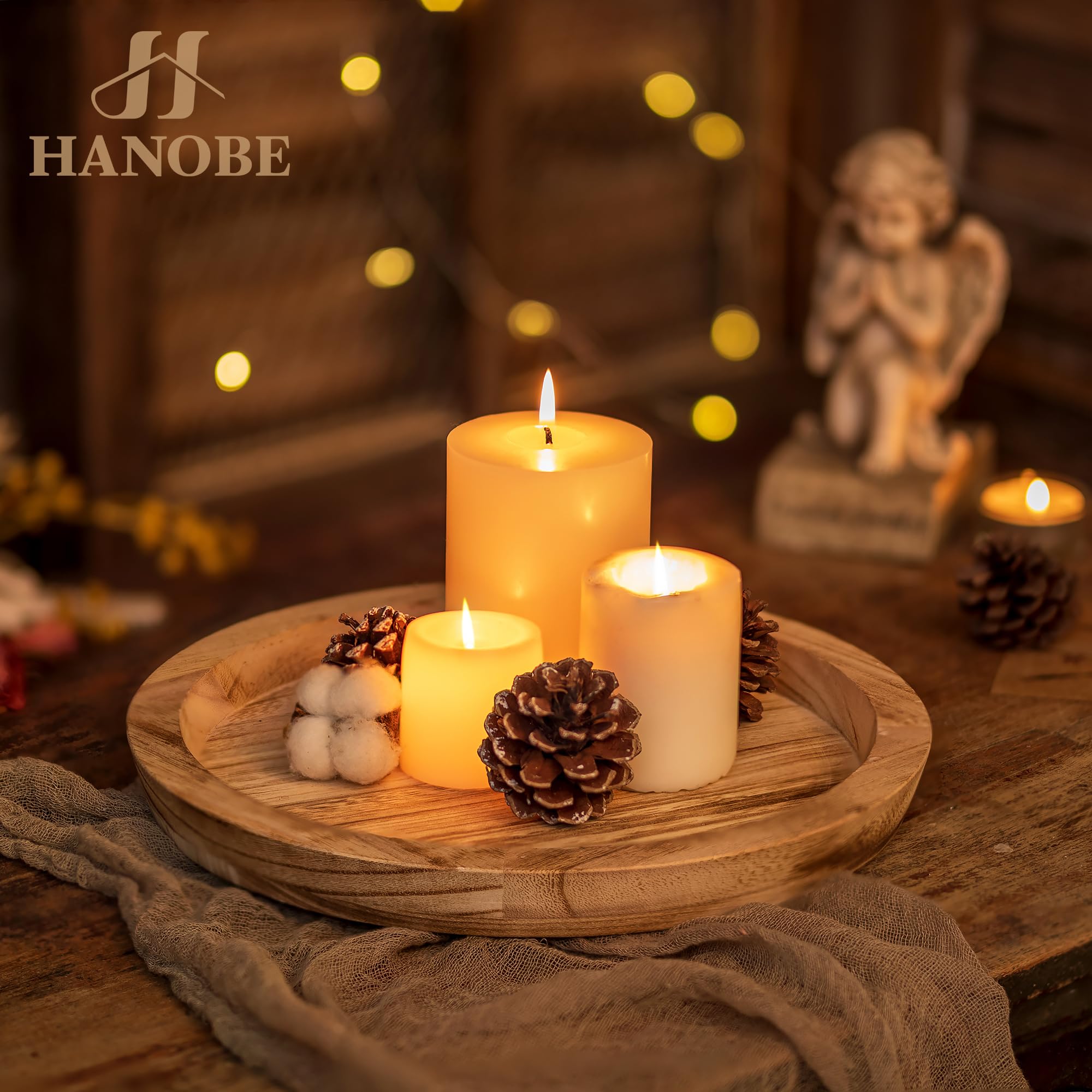 Hanobe handcrafted distressed finish tray adds rustic charm to any room