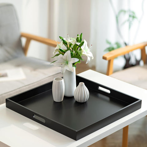 Hanobe ottoman tray handles closeup shows secure cutouts for easy carrying