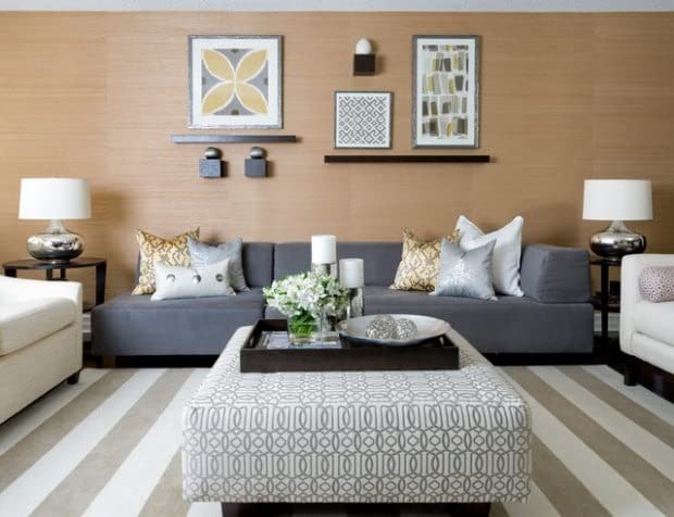 Hanobe ottoman tray on a coffee table demonstrates versatile organizing surface