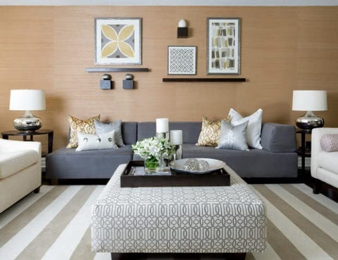 Hanobe ottoman tray on a coffee table demonstrates versatile organizing surface