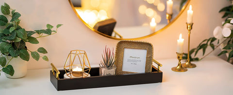 Hanobe tray for flowers and vases creating eye-catching displays