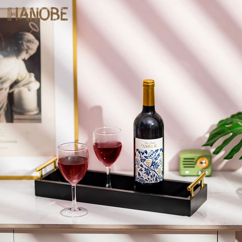 Hanobe tray with glossy MDF finish for a sleek, modern touch