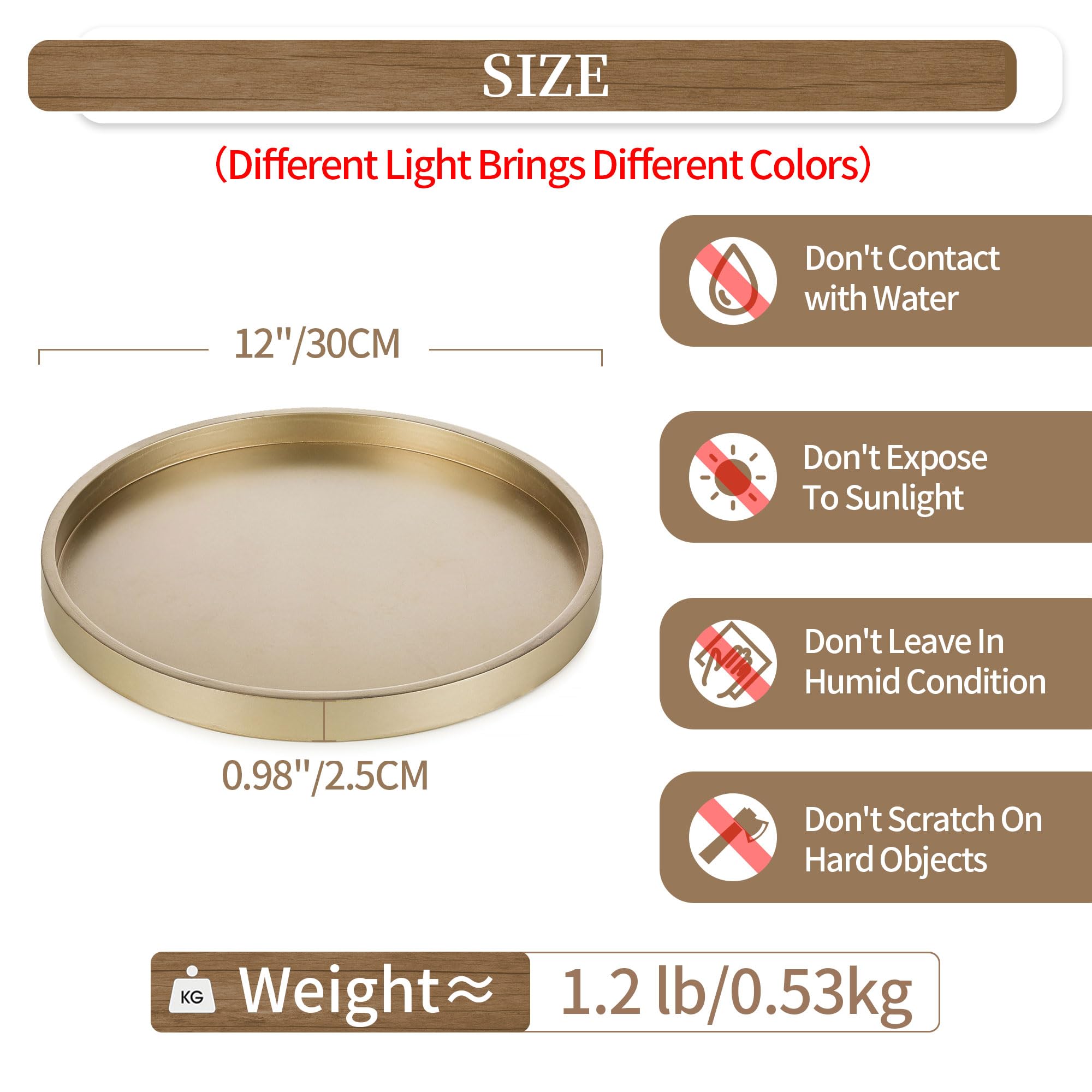 Hanobe round tray on ottoman proving versatile for daily snacks, coasters, remotes or keys.