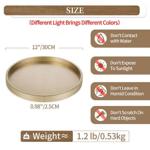 Hanobe round tray on ottoman proving versatile for daily snacks, coasters, remotes or keys.