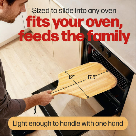 Hans Grill edge-smooth peel shows effortless sliding for crisp crusts.