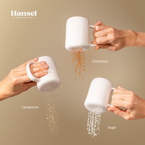 HANSEL HOMEWARES dishwasher-safe porcelain shaker combines durability with easy cleaning.