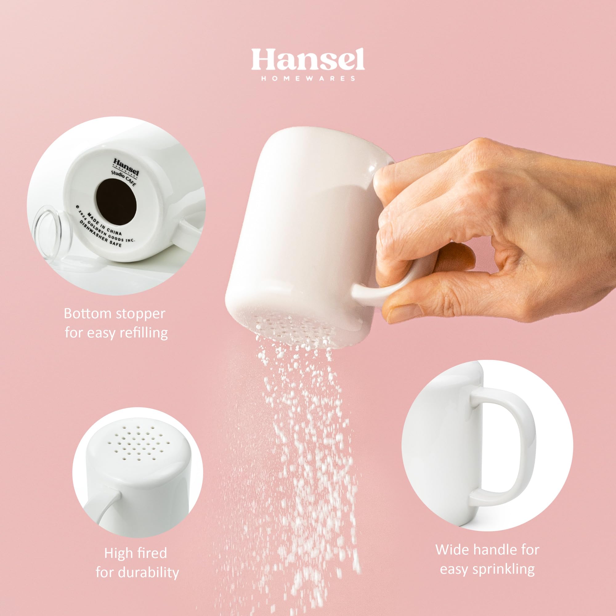 HANSEL HOMEWARES pumpkin spice dusting shaker ideal for enhancing beverages and desserts.
