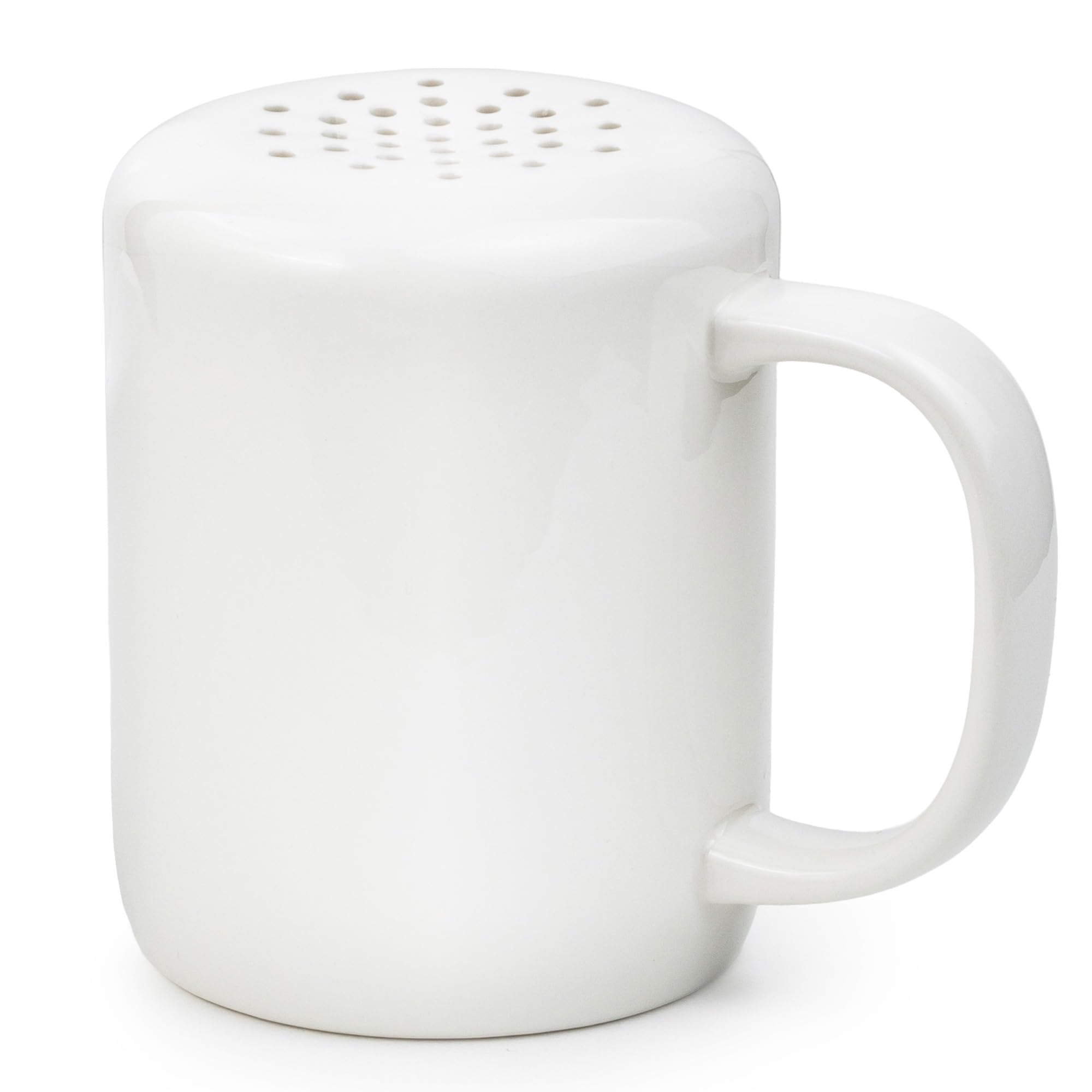 HANSEL HOMEWARES white cinnamon sugar shaker porcelain duster for elegant coffee stations and precise dusting.