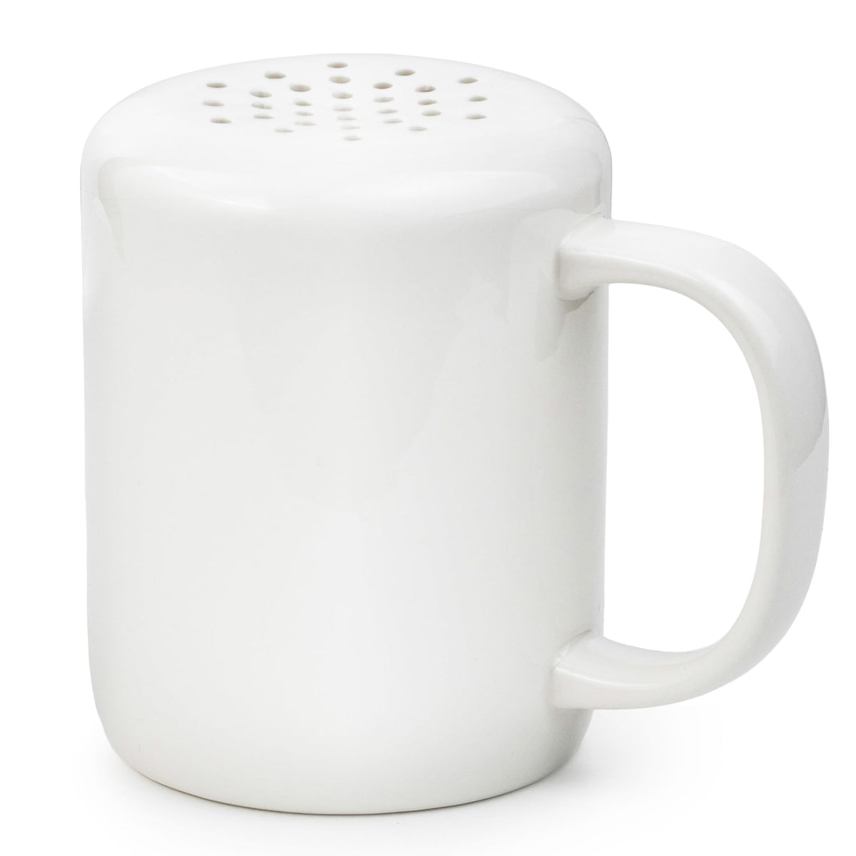 HANSEL HOMEWARES white cinnamon sugar shaker porcelain duster for elegant coffee stations and precise dusting.