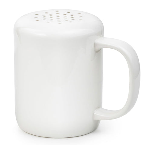 HANSEL HOMEWARES white cinnamon sugar shaker porcelain duster for elegant coffee stations and precise dusting.
