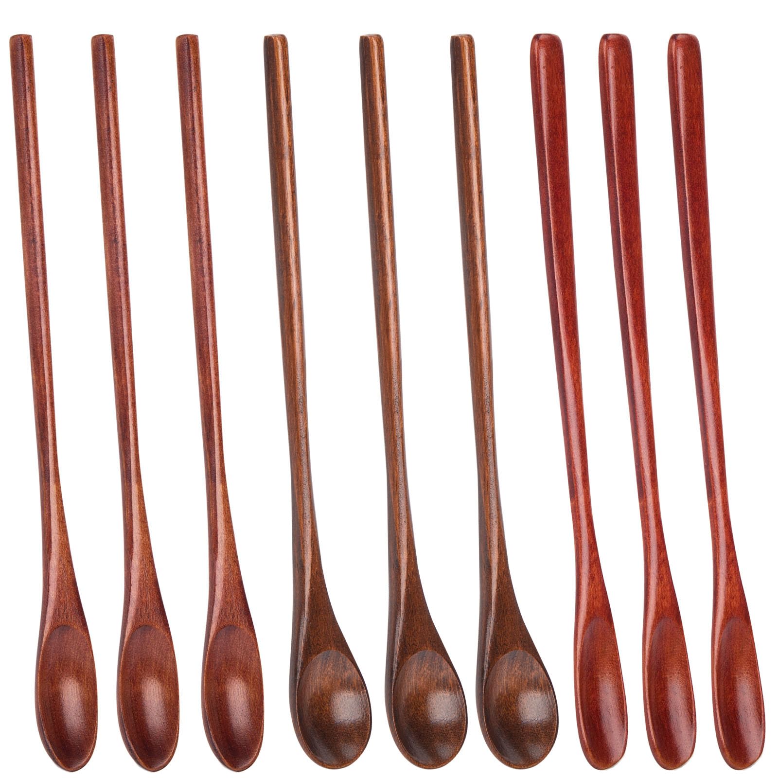 HANSGO 9pcs wooden honey spoons pack for coffee and jam stirring