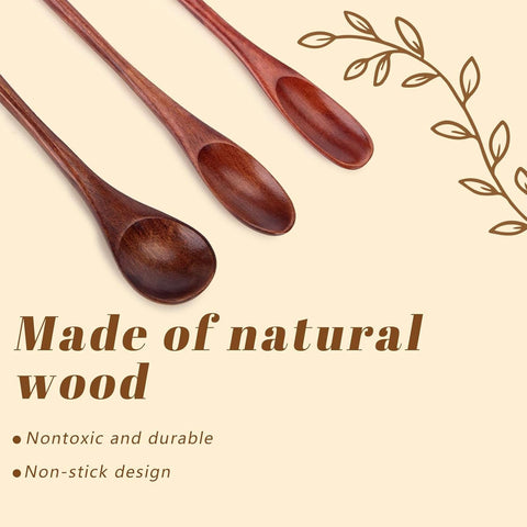 HANSGO wooden spoons ideal for coffee, tea, and desserts