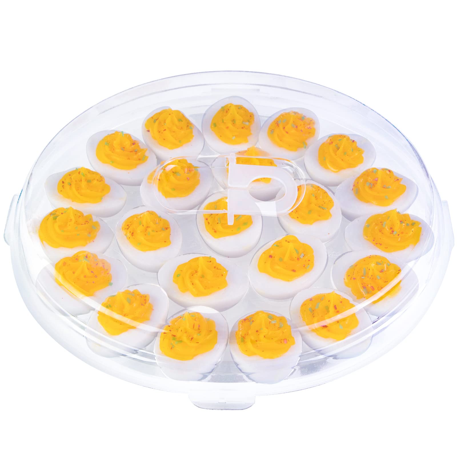 HANSGO deviled egg carrier with 22 slots and lid for secure transport at gatherings