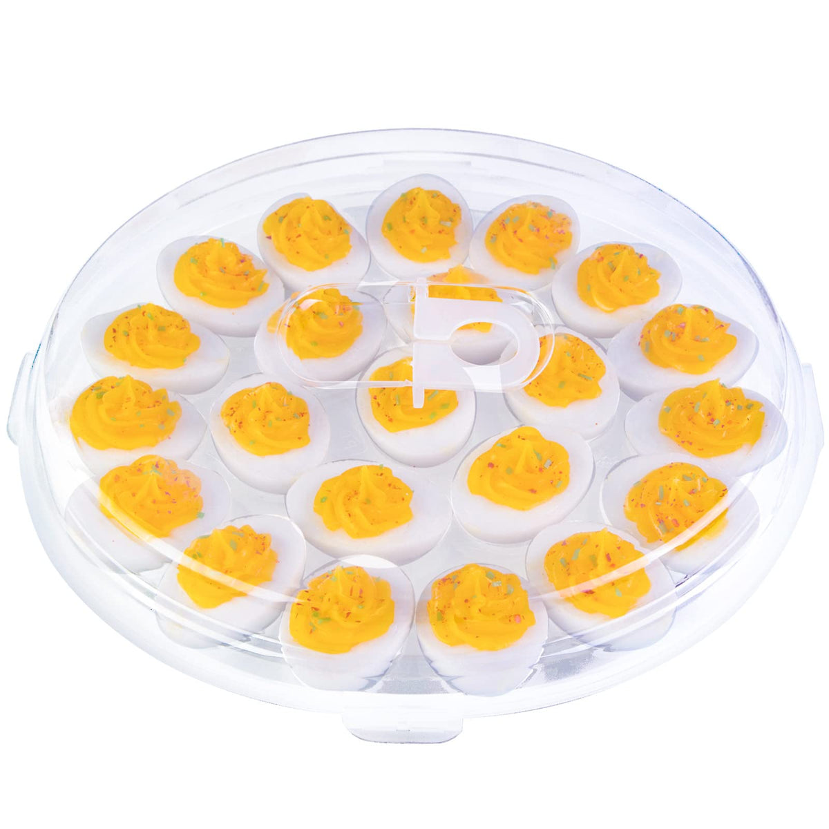 HANSGO deviled egg carrier with 22 slots and lid for secure transport at gatherings