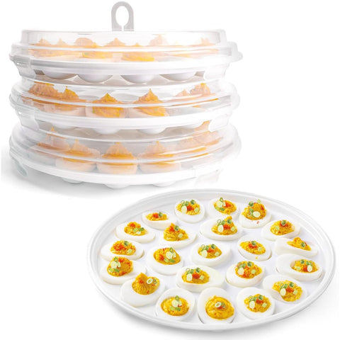 HANSGO deviled egg containers with lid, front view, ideal for party transport