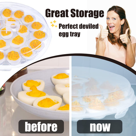 HANSGO deviled egg holder with foldable handle for easy carrying