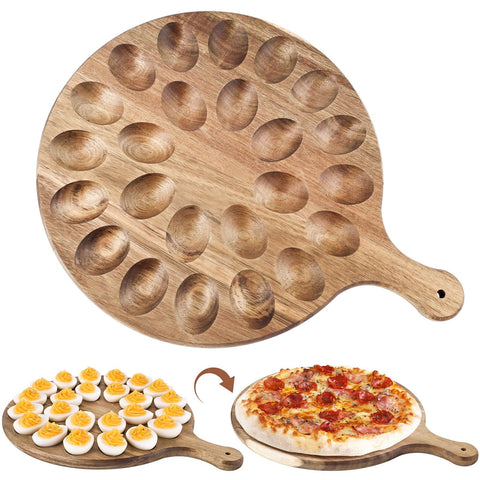 HANSGO deviled egg platter with 24 holes for easy serving at parties