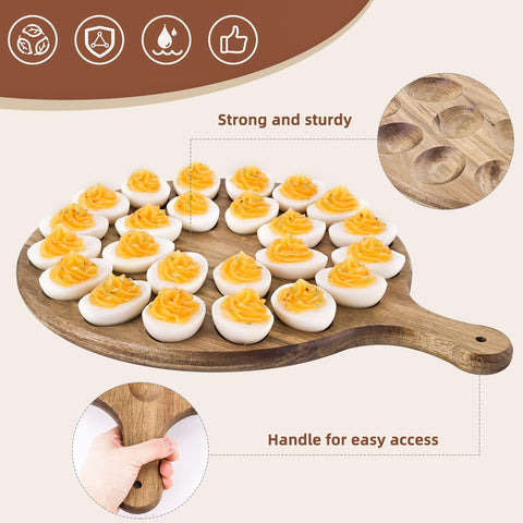 HANSGO deviled egg platter centerpiece elevating gatherings with warm wood tones