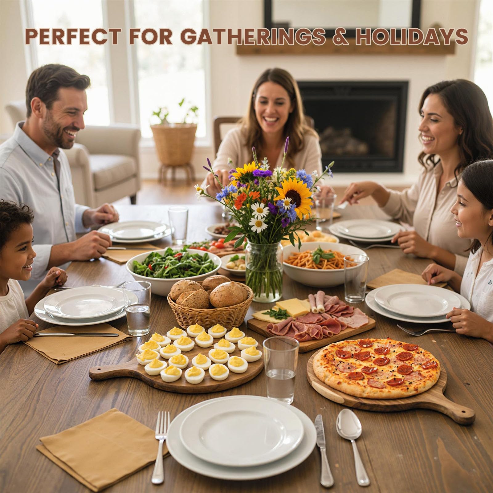 HANSGO deviled egg platter flat base keeps contents stable on counters
