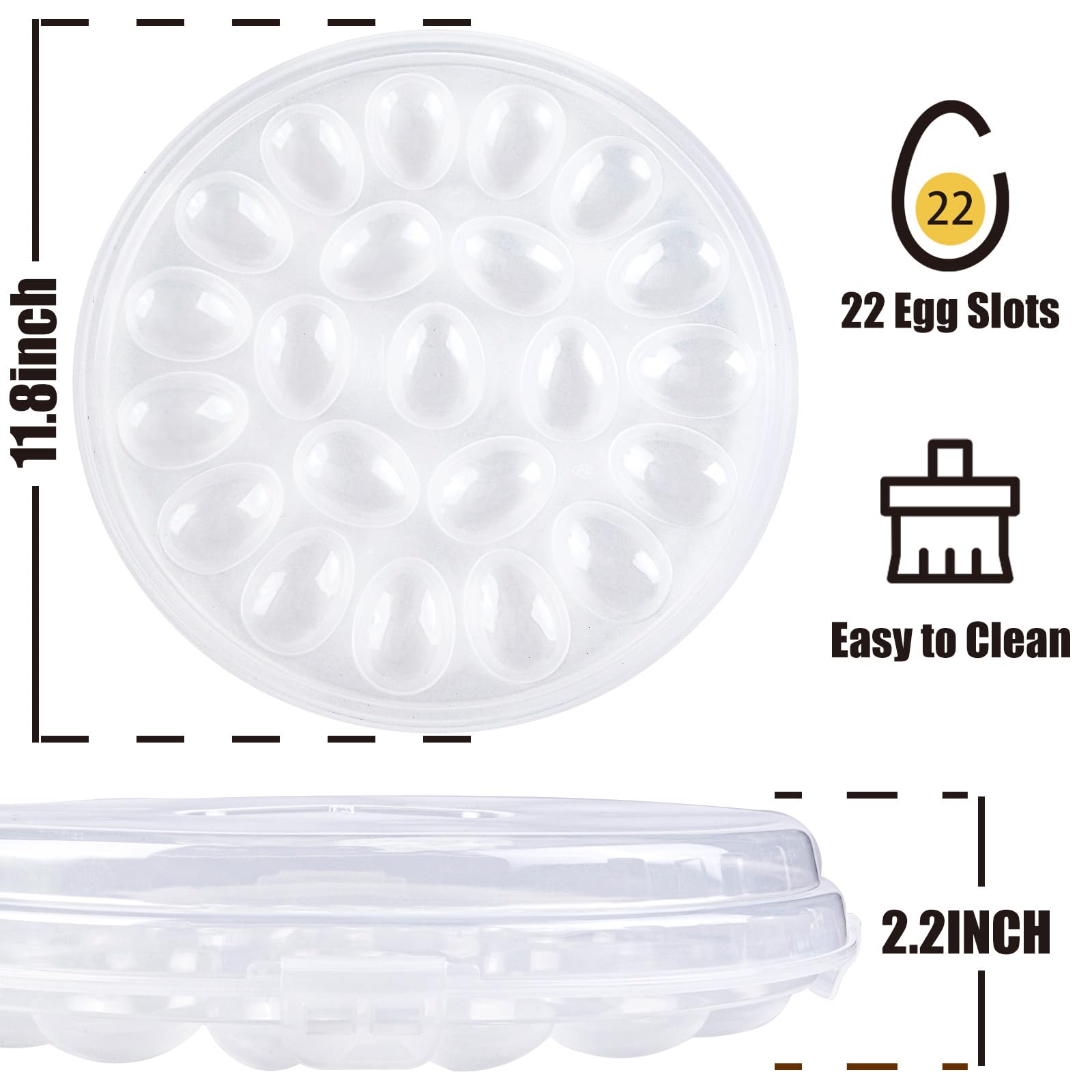 HANSGO deviled egg platter with snap lid keeps eggs fresh at parties