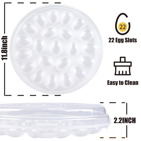 HANSGO deviled egg platter with snap lid keeps eggs fresh at parties
